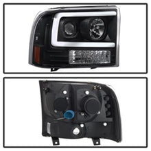 Load image into Gallery viewer, Spyder 99-04 Ford F250 Super Duty Projector Headlights - Light Bar - Black PRO-YD-FF25099V2-LB-BK
