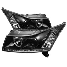 Load image into Gallery viewer, Spyder Chevy Cruze 11-14 Projector Headlights LED Halo -DRL Blk High H1 Low H7 PRO-YD-CCRZ11-DRL-BK
