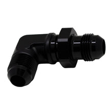 Load image into Gallery viewer, DeatschWerks 8AN Male Flare to 8AN Male Flare Bulkhead Adapter 90-Degree - Anodized Matte Black
