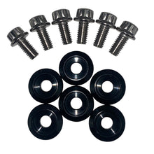Load image into Gallery viewer, BLOX Racing New Fender Washers Kit M6 12pt - 6pc Large Diameter Black
