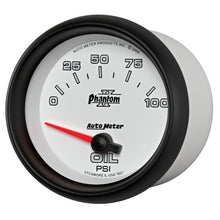 Load image into Gallery viewer, Autometer Phantom II 2 5/8in 0-100 PSI Short Sweep Electronic Oil Pressure Gauge
