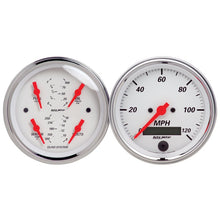 Load image into Gallery viewer, Autometer Arctic White 3-3/8in Kit Box w/Elec Speedo Elec Oil Press, Water Temp, Volt, Fuel Level

