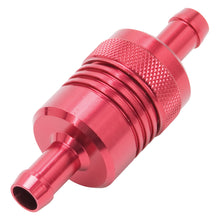 Load image into Gallery viewer, Edelbrock Fuel Filter Aluminum 3In X 01/ 1/8In 3/8In Inlet/Outlet Red
