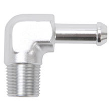 Load image into Gallery viewer, Edelbrock Hose End 90-Deg 3/8In NPT to 3/8In Barb Clear Anodize

