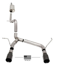 Load image into Gallery viewer, Corsa 07-18 Jeep Wrangler JKU 3.6L/3.8L 2.75in Sport Cat-Back Exhaust w/ 4in American Flag  BlacTips
