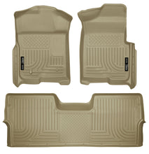 Load image into Gallery viewer, Husky Liners 09-12 Ford F-150 Super Crew Cab WeatherBeater Combo Tan Floor Liners

