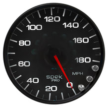 Load image into Gallery viewer, Autometer Spek-Pro Gauge Speedometer 5in 180 Mph Elec. Programmable Black/Black
