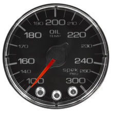 Load image into Gallery viewer, Autometer Spek-Pro Gauge Oil Temp 2 1/16in 300f Stepper Motor W/Peak &amp; Warn Blk/Chrm
