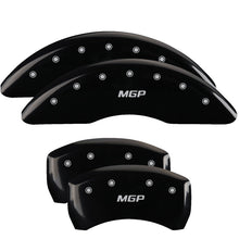 Load image into Gallery viewer, MGP 4 Caliper Covers Engraved Front &amp; Rear MGP Black Finish Silver Char 2015 Mercedes-Benz S550
