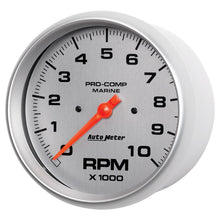 Load image into Gallery viewer, Autometer Marine Silver Ultra-Lite 5in 10K RPM In-Dash Tachometer Gauge
