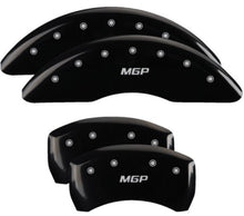Load image into Gallery viewer, MGP 4 Caliper Covers Engraved Front &amp; Rear MGP Black Finish Silver Char 2018 Volkswagen Atlas
