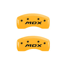 Load image into Gallery viewer, MGP 4 Caliper Covers Engraved Front Acura Rear MDX Yellow Finish Black Char 2019 Acura MDX
