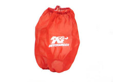 Load image into Gallery viewer, K&amp;N Red Drycharger Round Tapered Air Filter Wrap 5in Top ID / 7.5in Base ID / 8in Height
