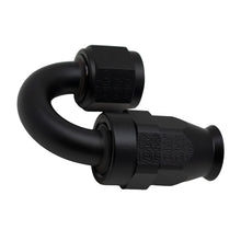 Load image into Gallery viewer, DeatschWerks 8AN Female Swivel 180-Degree Hose End PTFE (Incl Olive Insert) - Anodized Matte Black
