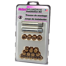 Load image into Gallery viewer, McGard SplineDrive Tuner 4 Lug Install Kit w/Locks &amp; Tool (Cone) M12x1.25 / 13/16 Hex - Gold (CS)
