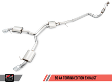 Load image into Gallery viewer, AWE Tuning Audi B9 A4 Touring Edition Exhaust Dual Outlet - Chrome Silver Tips (Includes DP)
