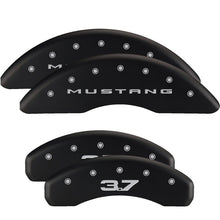 Load image into Gallery viewer, MGP Front set 2 Caliper Covers Engraved Front MGP Black finish silver ch
