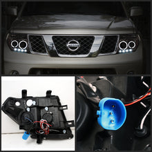 Load image into Gallery viewer, Spyder Nissan Frontier 05-08 Projector Headlights LED Halo LED Smke PRO-YD-NF05-HL-SM

