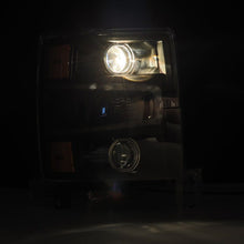 Load image into Gallery viewer, AlphaRex 14-15 Chevy 1500 PRO-Series Projector Headlights Black w/ Sequential Signal &amp;  DRL
