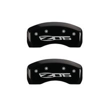 Load image into Gallery viewer, MGP 4 Caliper Covers Engraved Front C5/Corvette Engraved Rear C5/Z06 Black finish silver ch
