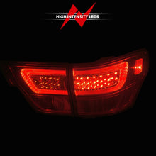 Load image into Gallery viewer, ANZO 11-13 Jeep Grand Cherokee LED Taillights w/ Lightbar Chrome Housing Red/Clear Lens 4pcs

