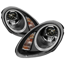 Load image into Gallery viewer, Spyder Porsche Cayman 05-08 Headlights - Halogen Model Only - Black PRO-YD-P98705-HID-DRL-BK
