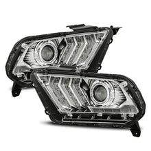 Load image into Gallery viewer, AlphaRex 10-12 Ford Mustang PRO-Series Projector Headlights Plank Style Chrome w/Top/Bottom DRL
