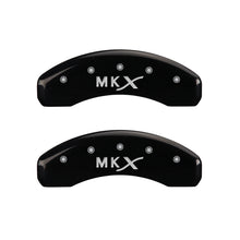 Load image into Gallery viewer, MGP 4 Caliper Covers Engraved Front Lincoln Engraved Rear MKX Black finish silver ch
