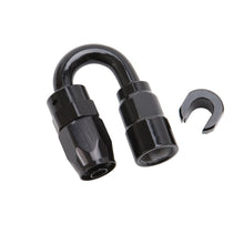 Load image into Gallery viewer, Russell Performance 5/16in SAE Quick Disc Female to -6 Hose Black 180 Degree Hose End
