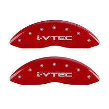 Load image into Gallery viewer, MGP 4 Caliper Covers Engraved Front &amp; Rear i-Vtec Red finish silver ch
