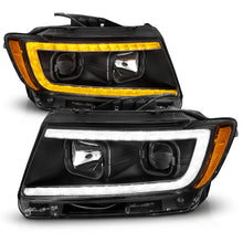 Load image into Gallery viewer, ANZO 11-13 Jeep Grand Cherokee (Factory Halogen Only) Projector Headlights w/Light Bar Swtchbk Black
