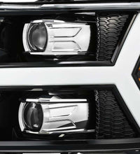 Load image into Gallery viewer, AlphaRex 07-13 Chevy 1500HD PRO-Series Proj Headlight Plank Style Gloss Blk w/Activ Light/Seq Signal
