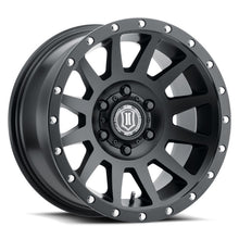 Load image into Gallery viewer, ICON Compression 18x9 6x5.5 25mm Offset 6in BS 95.1mm Bore Satin Black Wheel
