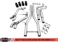 Load image into Gallery viewer, AWE Tuning 16-19 Chevy Camaro SS Resonated Cat-Back Exhaust -Track Edition (Quad Diamond Black Tips)
