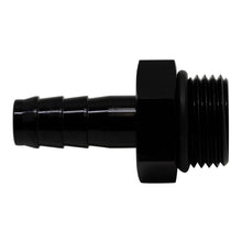 Load image into Gallery viewer, DeatschWerks 8AN ORB Male to 3/8in Male Triple Barb Fitting (Incl O-Ring) - Anodized Matte Black
