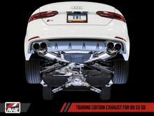 Load image into Gallery viewer, AWE Tuning Audi B9 S5 Sportback Touring Edition Exhaust - Non-Resonated (Black 102mm Tips)
