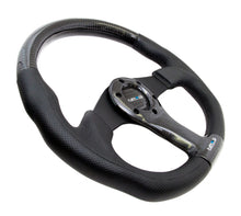 Load image into Gallery viewer, NRG Carbon Fiber Steering Wheel (350mm) Oval Shape Black w/Leather Trim
