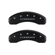 Load image into Gallery viewer, MGP 4 Caliper Covers Engraved Front &amp; Rear Block/Charger Red finish silver ch
