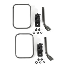 Load image into Gallery viewer, Rugged Ridge 97-18 Jeep Wrangler Textured Black Rectangular Stubby Trail Mirror Kit
