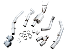 Load image into Gallery viewer, AWE Tuning 09-18 RAM 1500 5.7L (w/Cutouts) 0FG Dual Rear Exit Cat-Back Exhaust - Chrome Silver Tips
