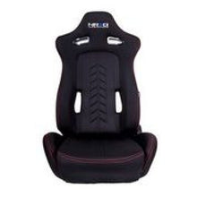 Load image into Gallery viewer, NRG Sport Seats (Pair) Cloth w/NRG Logo &amp; NRG Arrow Cushion Imprint - Black w/Red Stitch
