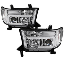Load image into Gallery viewer, Spyder 07-13 Toyota Tundra V2 Light Bar DRL Projector Headlights - Chrome (PRO-YD-TTU07V2-LB-C)
