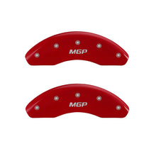 Load image into Gallery viewer, MGP 4 Caliper Covers Engraved Front &amp; Rear MGP Red Finish Silver Characters 2018 Mazda CX-5
