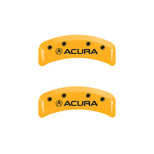 Load image into Gallery viewer, MGP 4 Caliper Covers Engraved Front &amp; Rear Acura Yellow Finish Black Char 2001 Acura TL
