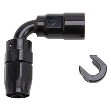 Load image into Gallery viewer, Russell Performance 5/16in SAE Quick Disc Female to -6 Hose Black 90 Degree Hose End
