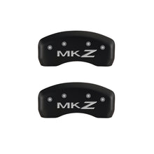 Load image into Gallery viewer, MGP 4 Caliper Covers Engraved Front Lincoln Engraved Rear MKZ Red finish silver ch
