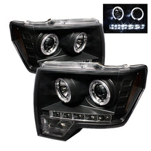 Load image into Gallery viewer, Spyder Ford F150 09-14 Projector Headlights Halogen Model- LED Halo LED Blk PRO-YD-FF15009-HL-BK

