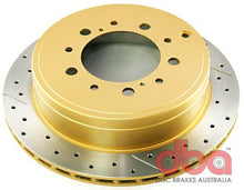 Load image into Gallery viewer, DBA 07+ Toyota Landcruiser 200 Series Rear Cross Drilled &amp; Slotted Street Series Rotor

