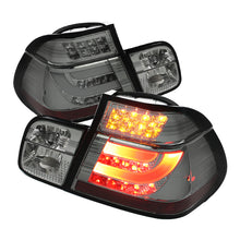 Load image into Gallery viewer, Spyder BMW E46 3-Series 99-01 4Dr Light Bar Style LED Tail Lights Smoke ALT-YD-BE4699-4D-LBLED-SM
