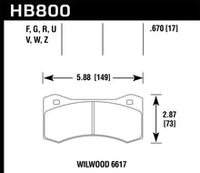 Load image into Gallery viewer, Hawk Wilwood 17mm 6617 Claliper Brake Pad Set
